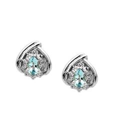 Sterling Silver Aquamarine & White Topaz Earrings