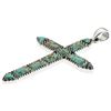 Image 3 : Sterling Silver #8 MineTurquoise   Cross Pendant