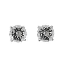 Silver 7.6ct White Topaz 10MM Stud Earrings