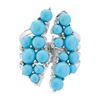 Image 2 : Silver Sonora Turquoise Open Band Cluster Ring-SZ7