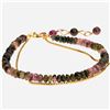 Image 1 : 14K Vermeil Multi Tourmaline Bead Bracelet 7.5"