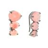 Image 1 : Silver Pink ChalcedonyThree-Stone Climber Earrings