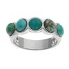 Image 1 : Silver Multi Turquoise 5-Stone Band Ring-SZ 7