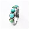 Image 2 : Silver Multi Turquoise 5-Stone Band Ring-SZ 7