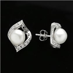 Sterling Silver Genuine Freshwater Pearl Earrings