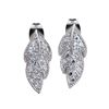 Image 1 : Simulated Diamond Pavé Leaf Design Earrings