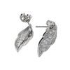 Image 2 : Simulated Diamond Pavé Leaf Design Earrings