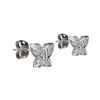 Image 2 : Simulated Diamond Pavé Butterfly Stud Earrings