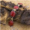 Image 3 : Silver Coral & Multi Gemstone Toggle Bracelet