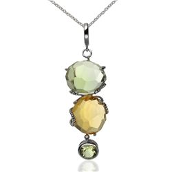 Sterling Silver Praisiolite & Citrine Pendant