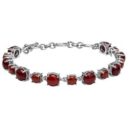 Silver Carnelian Toggle Line Bracelet 7.75"