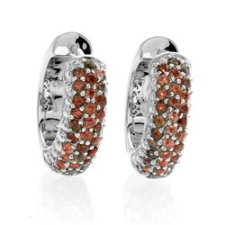 Silver Jade & Garnet Reversible Hoop Earrings