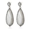 Silver Milky Quartz & White Topaz Drop Earrings