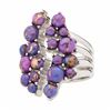 Image 1 : Silver Purple Mohave Turquoise Cluster Ring-SZ 7