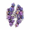 Image 2 : Silver Purple Mohave Turquoise Cluster Ring-SZ 7