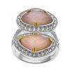 Silver Pink MOP & Moonstone Doublet Halo Ring-SZ 8