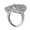Image 3 : Sterling Silver 5.51ct Blue Topaz Shield Ring-SZ 6