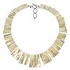 Sterling Silver 19" White MOP Toggle Bib Necklace