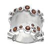 Silver Mozambique Garnet Satin Finish Ring-SZ 7