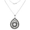Image 2 : Sterling Silver Marcasite & MOP Teardrop Pendant