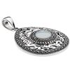 Image 3 : Sterling Silver Marcasite & MOP Teardrop Pendant