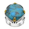 Image 1 : Sterling Silver/14k Gold Plate Turquoise Ring-SZ 6