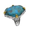 Image 2 : Sterling Silver/14k Gold Plate Turquoise Ring-SZ 6