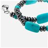 Image 2 : Silver Turquoise and Hematite Bracelet 7.5"