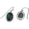 Image 3 : Sterling Silver Oval Calsilica Drop Earrings