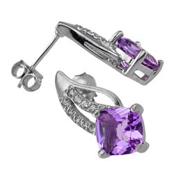 Sterling Silver Amethyst & Topaz Stud Earrings