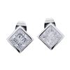 Image 1 : 14K Plate Simulated Diamond Cushion Stud earring