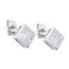 Image 2 : 14K Plate Simulated Diamond Cushion Stud earring