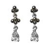 Image 1 : Silver Tone Marcasite Drop Earrings
