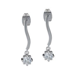 Simulated Diamond Cushion Drop Earrings