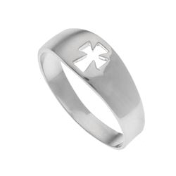 Sterling Silver Cross Band Ring-SZ 10