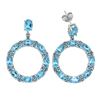 Image 1 : Sterling Silver 11.39ct Blue Topaz Hoop Earring