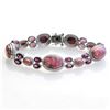Image 1 : Sterling Silver Rhodonite & Garnet Bracelet 6.7"