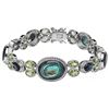 Image 1 : Sterling Silver Abalone & Peridot Bracelet 8.2"