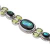 Image 2 : Sterling Silver Abalone & Peridot Bracelet 8.2"