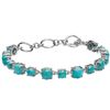 Image 1 : Silver Round Turquoise Toggle Line Bracelet 7.7"