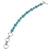Image 2 : Silver Round Turquoise Toggle Line Bracelet 7.7"