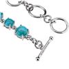 Image 3 : Silver Round Turquoise Toggle Line Bracelet 7.7"