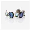 Image 1 : Silver Abalone & Multi Gemstone Toggle Bracelet