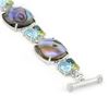 Image 3 : Silver Abalone & Multi Gemstone Toggle Bracelet