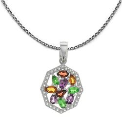 Sterling Silver Exotic Multi-Garnet Pendant