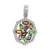 Image 2 : Sterling Silver Exotic Multi-Garnet Pendant