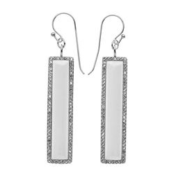 Sterling Silver White Agate & Topaz Drop Earrings