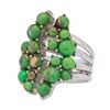 Image 1 : Silver Green Mohave Turquoise Cluster Ring-SZ 8