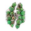 Image 2 : Silver Green Mohave Turquoise Cluster Ring-SZ 8