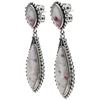 Image 1 : Sterling Silver Cinnabar Beaded Drop Earrings